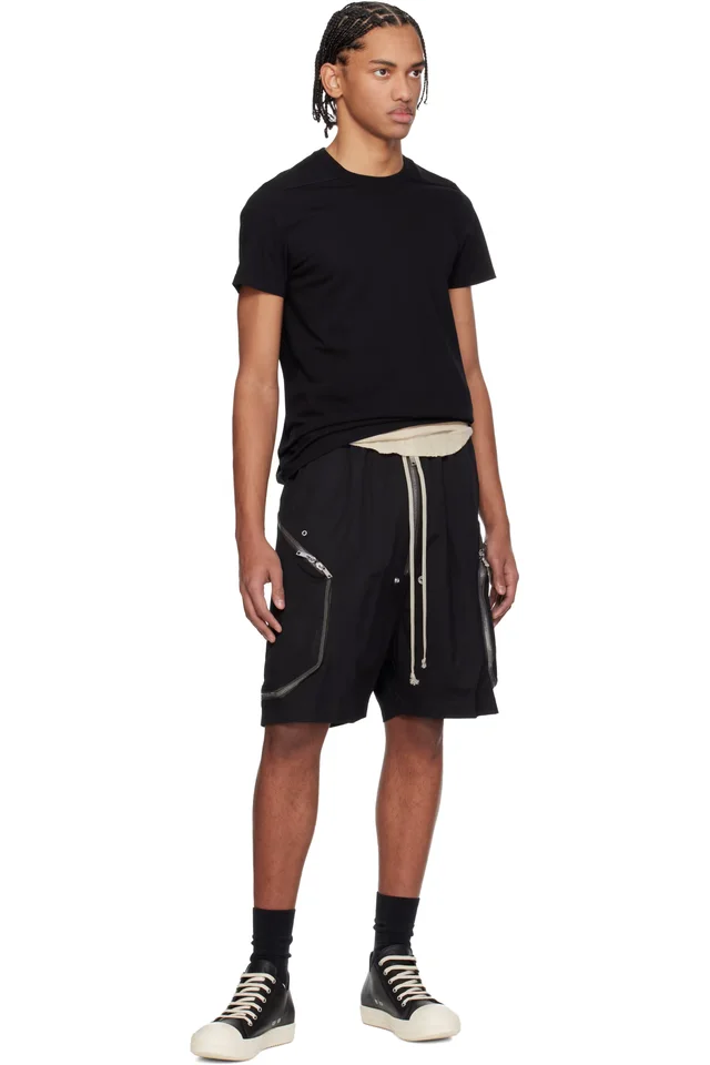 Rick Owens Black Temple Short Level T-shirt, photo 4 of 4 from SSENSE