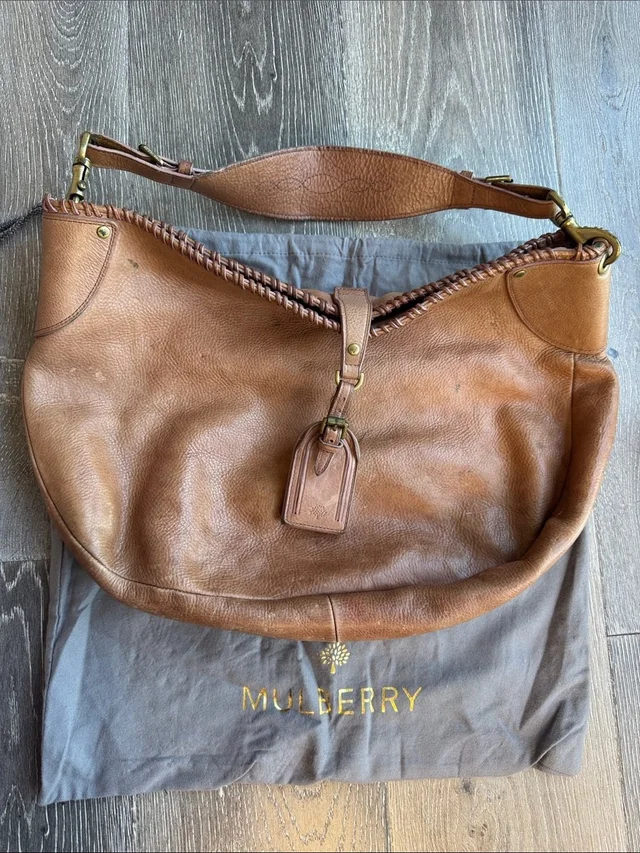 Mulberry Vintage Brown Leather Shoulder Hobo With Braided Trim As in brown|neutral Leather from Poshmark