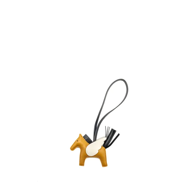 Hermès Rodeo Pegase PM Bag Charm Chai/Noir/Nata Stamp B in Black Leather from EMIER