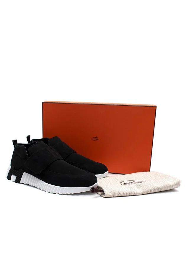 Hermès Black Suede 'H' Sneaker in Black Suede from HEWI