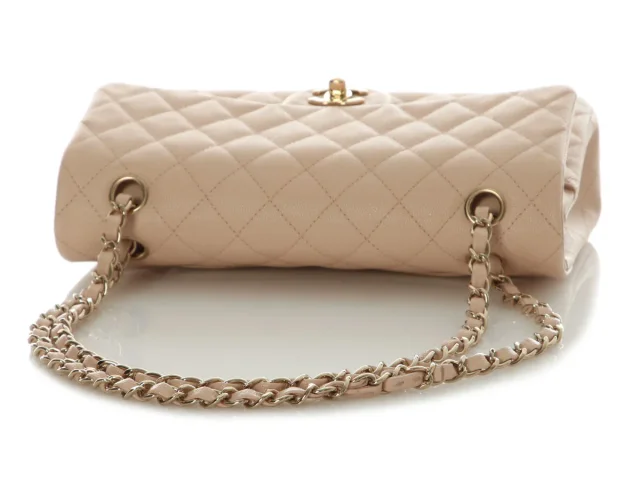 Chanel Medium/Large Beige Quilted Caviar Classic Double Flap in Beige Caviar leather from Ann's Fabulous Finds, photo 8 of 10