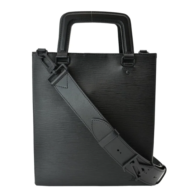 Louis Vuitton Petit Sac Plat Epi Leather Crossbody Bag Black in Black Leather from Dallas Designer Handbags