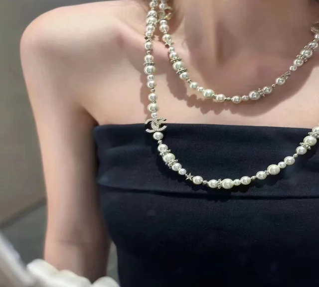 Chanel Double-Strand Pearl Cc Necklace in white from Poshmark