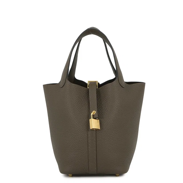 Hermès Picotin Lock VertrodenH056289CCV8 Taurillon Clemence Size PM in Clemence leather from GALLERY RARE