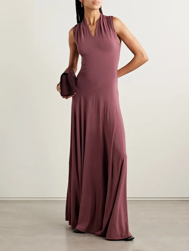 TOVE Vina gathered stretch-jersey maxi dress, photo 2 of 2 from NET-A-PORTER (Canada)