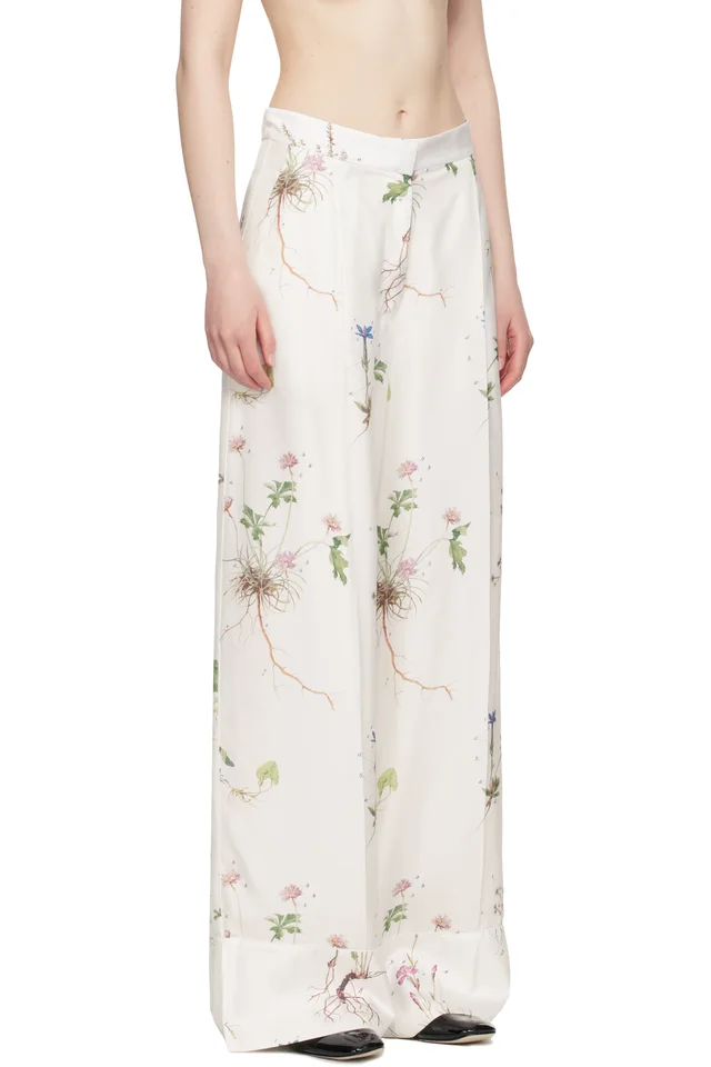 Erdem White Pyjama Trousers, photo 2 of 4 from SSENSE
