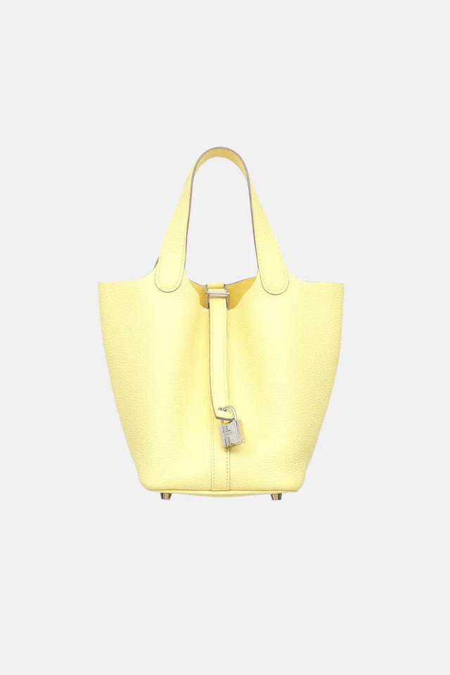 Hermès 2023 Limoncello Picotin Lock 18 Bag in Clemence leather from VSP Consignment
