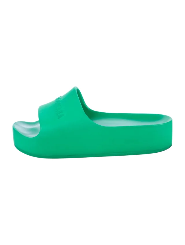 Balenciaga Rubber Slides in green from The RealReal
