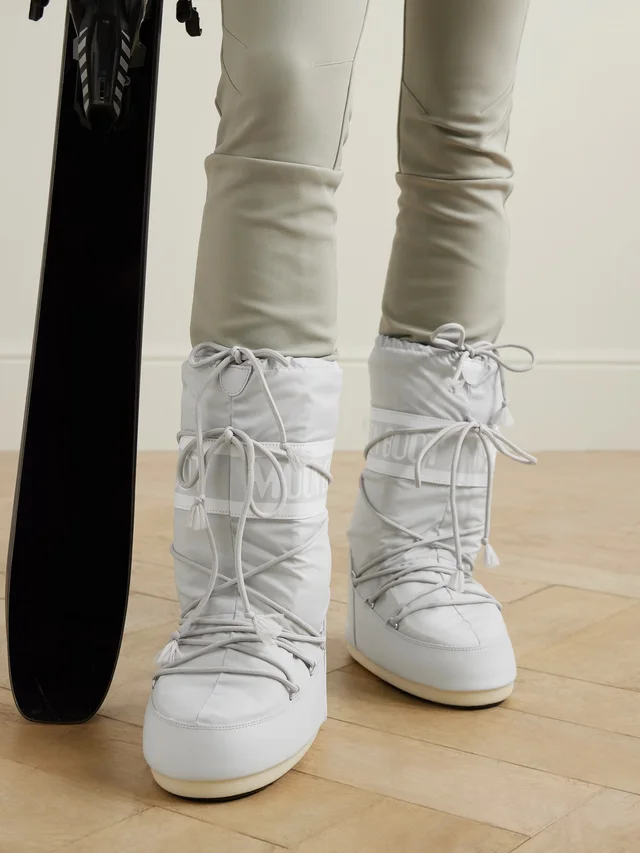 MOON BOOT Icon shell and leather-like snow boots in Grey, photo 2 of 2 from NET-A-PORTER (Canada)
