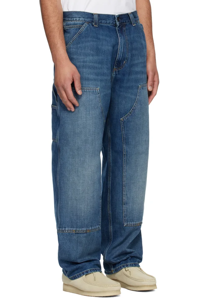 Carhartt Work In Progress Blue OG Double Knee Jeans, photo 2 of 4 from SSENSE