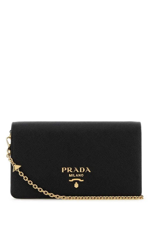 Prada Saffiano Leather Clutch — Black in Black Saffiano leather from HEWI