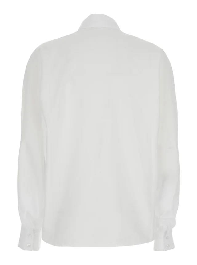 SOSUE 'Antonia' White Shirt with classic collar in cotton for women in White, photo 3 of 6 from Gaudenzi Boutique