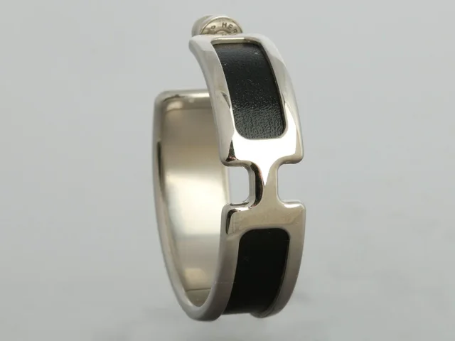 Hermès Olympe Earrings in Black Leather from Ann's Fabulous Finds, photo 2 of 5