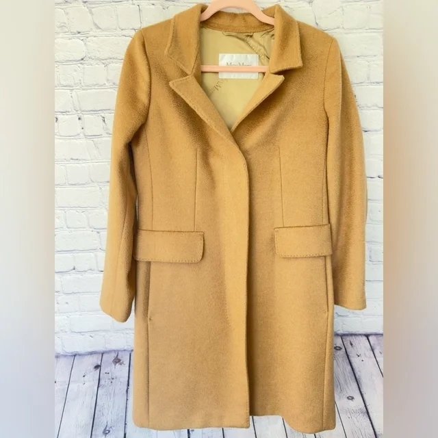Classic Maxmara Camel Hair Tan Coat Size Us 4-Small Flaw in brown|red|neutral from Poshmark