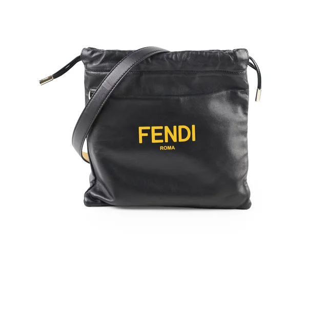 Fendi Pack Small Pouch Black Crossbody in Black Leather from The Purse Affair