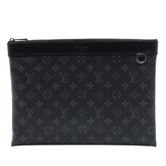 Black Louis Vuitton Monogram Eclipse Discovery Pochette GM Clutch Bag in Black Canvas from Designer Revival, photo 1 of 1