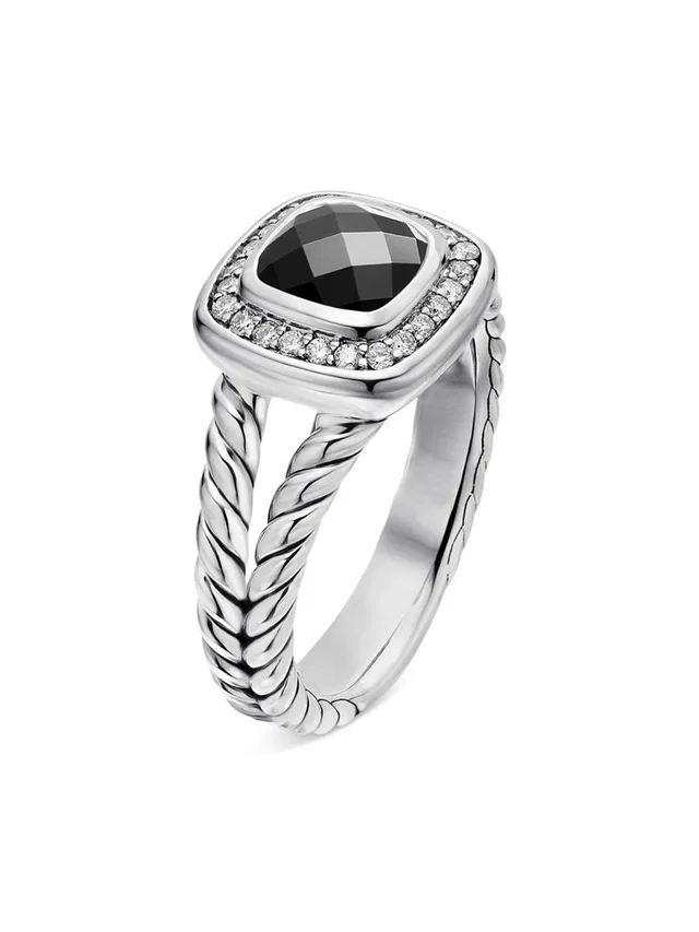 David Yurman Albion Ring With Diamonds 11mm in silver|black|gray from Poshmark