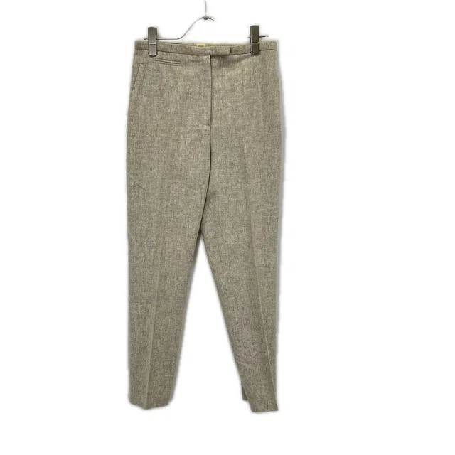 Hermès Gaultier Beige Virgin Wool Coin Purse Center Crease Tapered Pants 36 in Beige Wool from The Reluxe