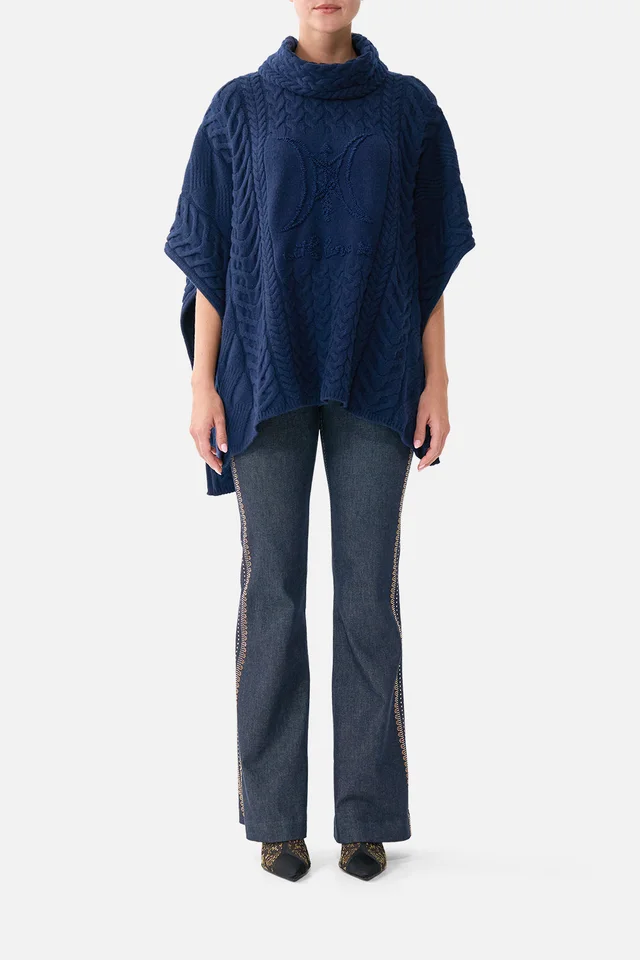 Camilla eBoutique FUNNEL NECK KNIT PONCHO NOTES FROM THE BLUE ROOM from CAMILLA, photo 1 of 1