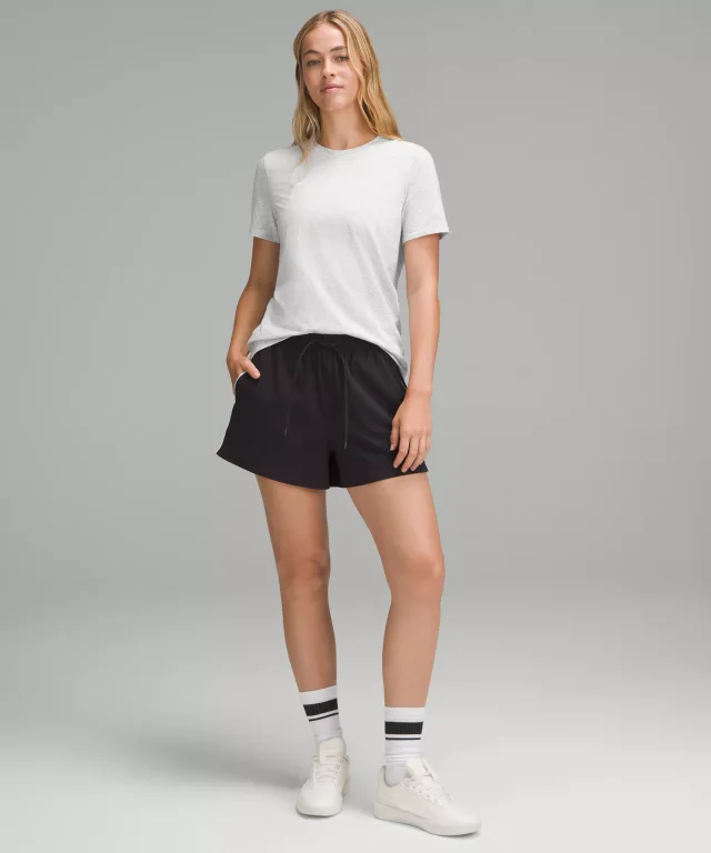 lululemon Organic Cotton Straight-Hem Crewneck T-Shirt in Heathered Core Ultra Light Grey, photo 2 of 5 from lululemon