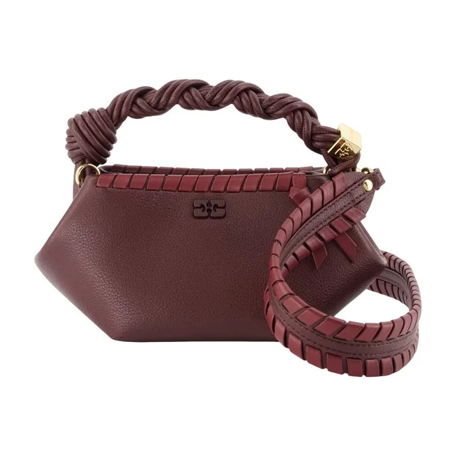 GANNI Bou Mini Bag — Burgundy Synthetic in Burgundy Leather from HEWI