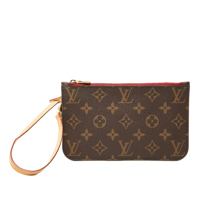 Brown Louis Vuitton Monogram Neverfull PM Pouch in Brown Coated canvas from Designer Revival