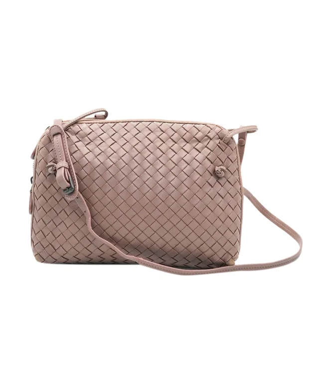 Bottega Veneta INTRECCIATO Shoulder Bag Leather Pink Auth 72460 in Pink Woven leather from Luxury Promise