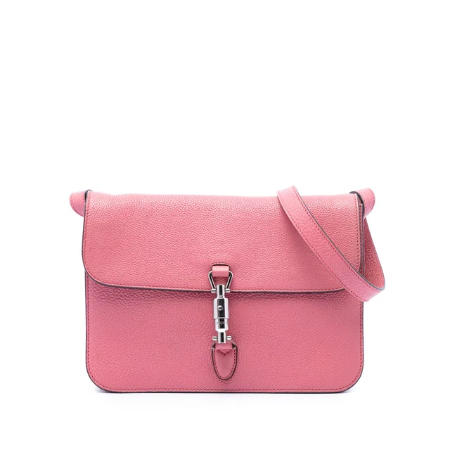 Pink Gucci Calfskin Soft Jackie Convertable Crossbody in Pink Calfskin from Designer Revival