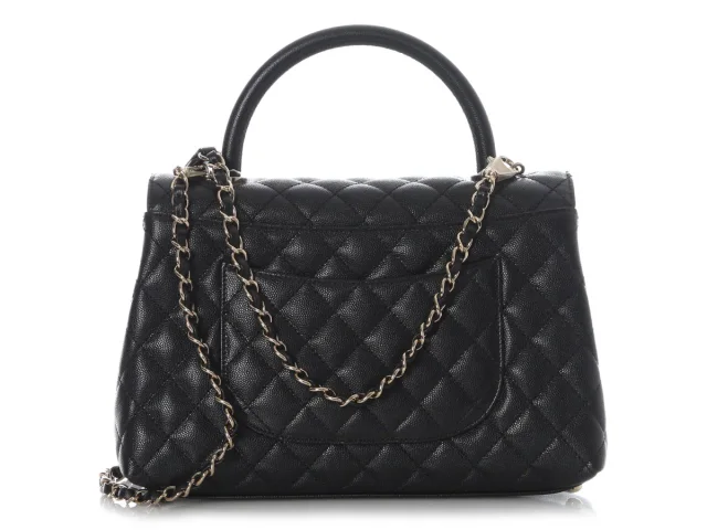 Chanel Small Black Quilted Caviar Coco Handle in Black Caviar leather from Ann's Fabulous Finds, photo 5 of 10