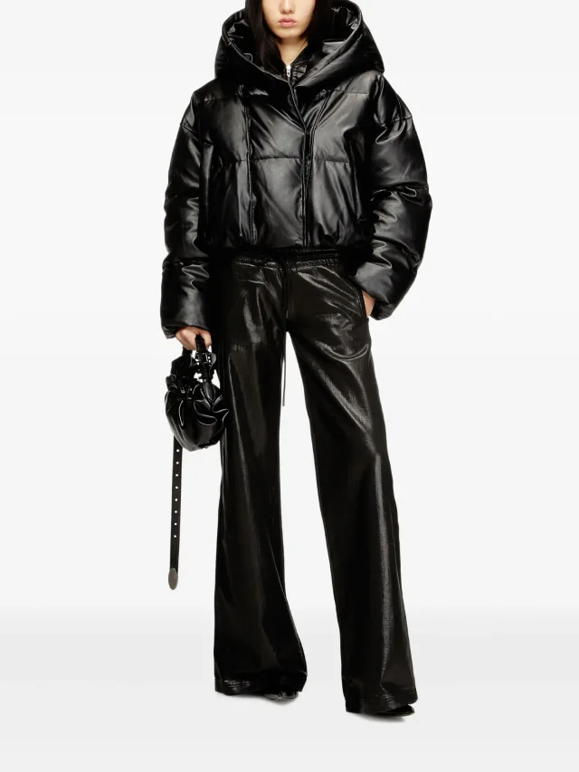 Diesel hooded puffer jacket in coated fabric, photo 2 of 2 from FARFETCH