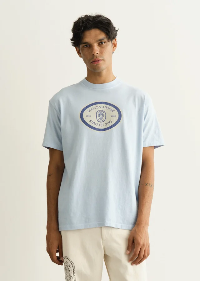 Maison Kitsune x Kuro Grand Est. Vintage Wash T-Shirt in Blue from Incu, photo 1 of 1