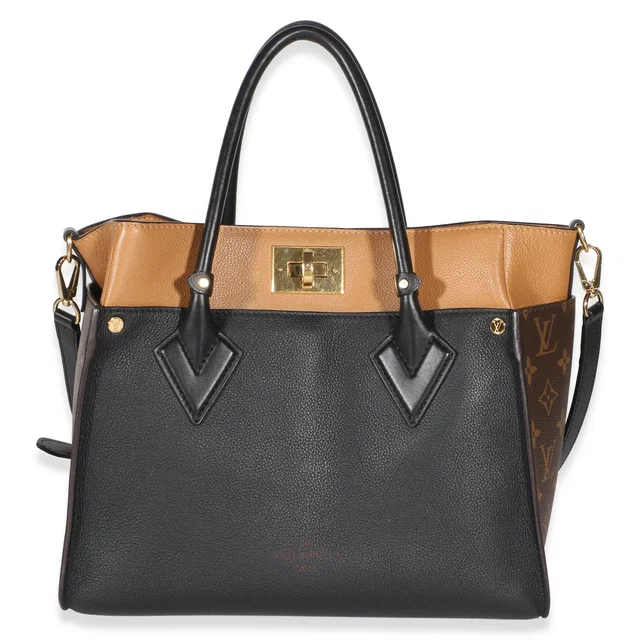 Louis Vuitton Black Monogram Canvas On My Side MM in Black Coated canvas from myGemma