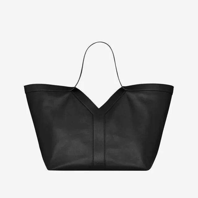 Saint Laurent Smooth Leather V-Seam Shoulder Bag — Black in Black Leather from HEWI, photo 2 of 2