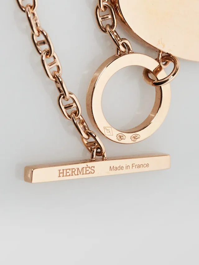 Hermès 18k Rose Gold and White Ceramic Chaine d'Ancre Verso Necklace in White Ceramic from Yoogis, photo 5 of 5