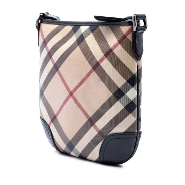 Beige Burberry Supernova Check Coated Canvas Dryden Crossbody in Beige Coated canvas from Designer Revival, photo 2 of 6