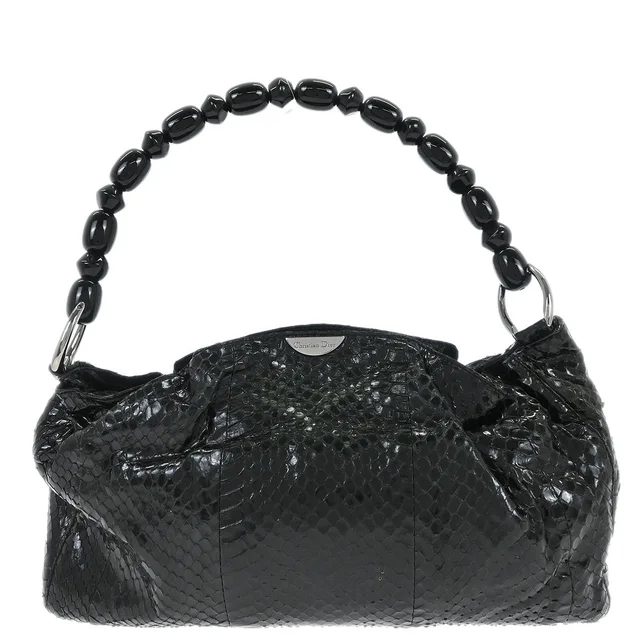 Dior Black Python Malice Handbag in Black Python from AMORE Vintage Tokyo