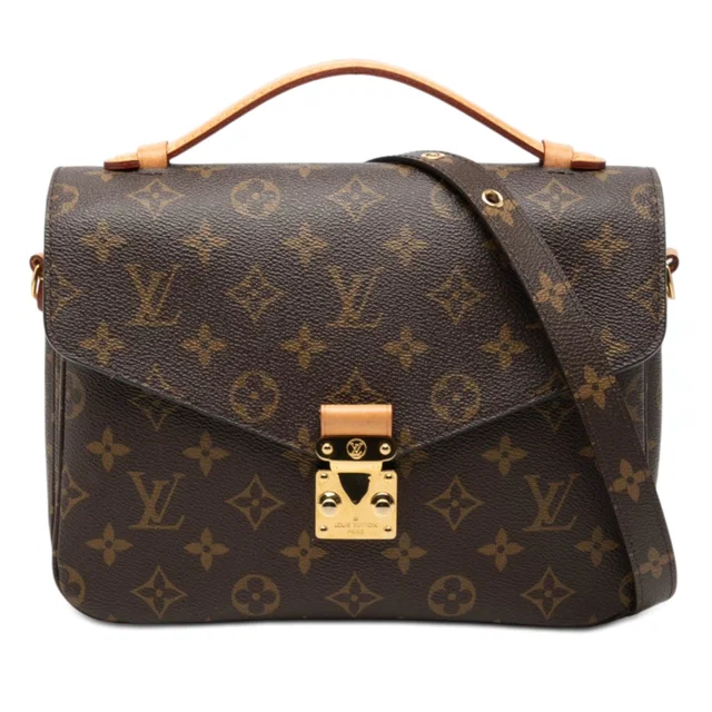 Brown Louis Vuitton Monogram Pochette Metis Satchel in Brown Coated canvas from Designer Revival