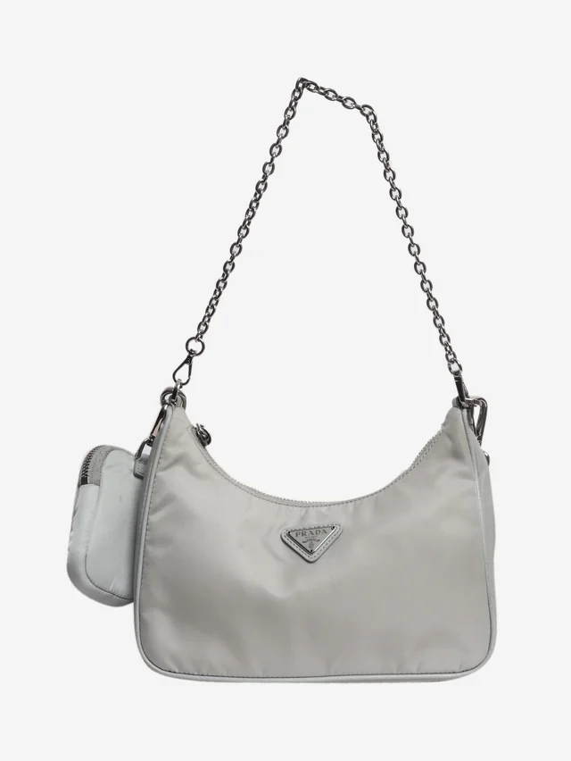 Prada Grey Re-Nylon shoulder bag in Grey Nylon from Sign of the Times