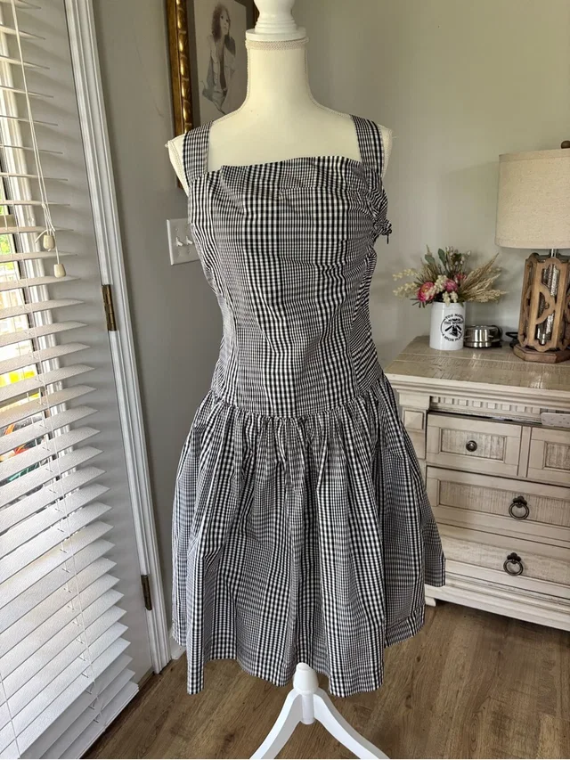 Vivienne Westwood Anglomania Gingham Corset Mini Dress Size 44 in black|white from Poshmark