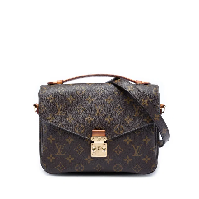 Brown Louis Vuitton Monogram Pochette Metis Satchel in Brown Coated canvas from Designer Revival