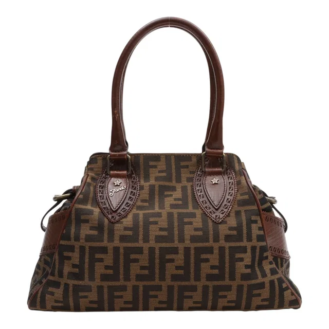 Fendi Etnico Zucca Pattern Handbag Brown in Brown Canvas from VINTAGE QOO TOKYO