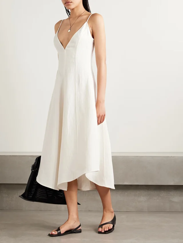 PROENZA SCHOULER Elaine cloqué midi dress in Beige, photo 2 of 2 from NET-A-PORTER (Canada)