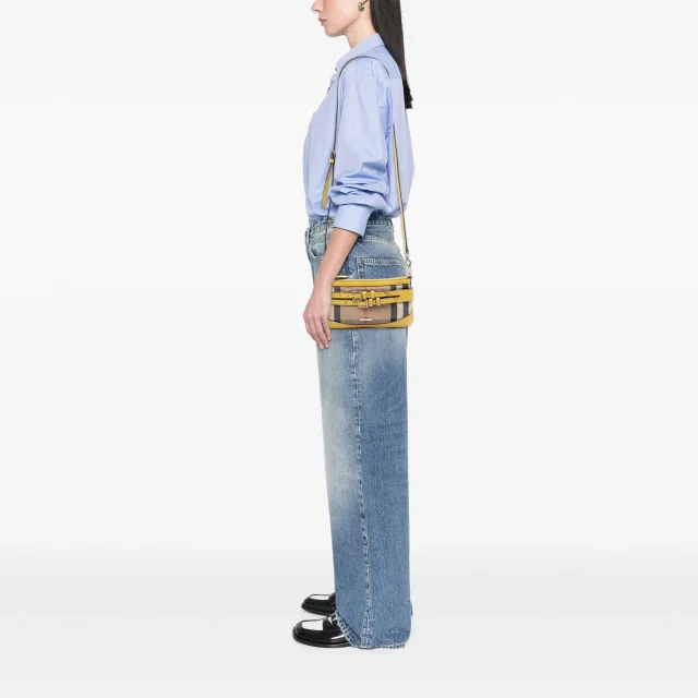 Beige Burberry House Check Canvas Bridle Langford Crossbody in Beige Canvas from Designer Revival, photo 6 of 6
