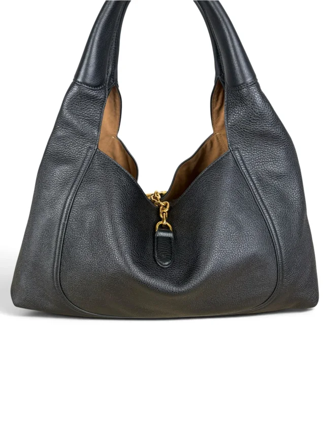 Gucci Grained Leather Softbit Maxi in Black Caviar leather from Season 2 Consign, photo 3 of 10