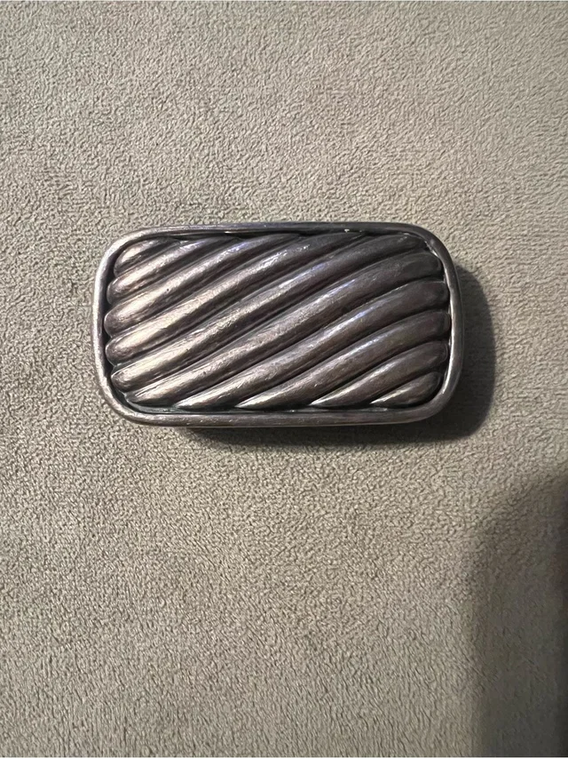 David Yurman Sterling Silver Interwoven Belt Buckle (With Custom Belt) in gray|silver Leather from Poshmark