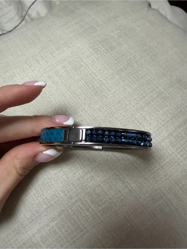 Swarovski Intervalle Montana Blue Denim Bangle Bracelet in gray|blue|silver Denim from Poshmark
