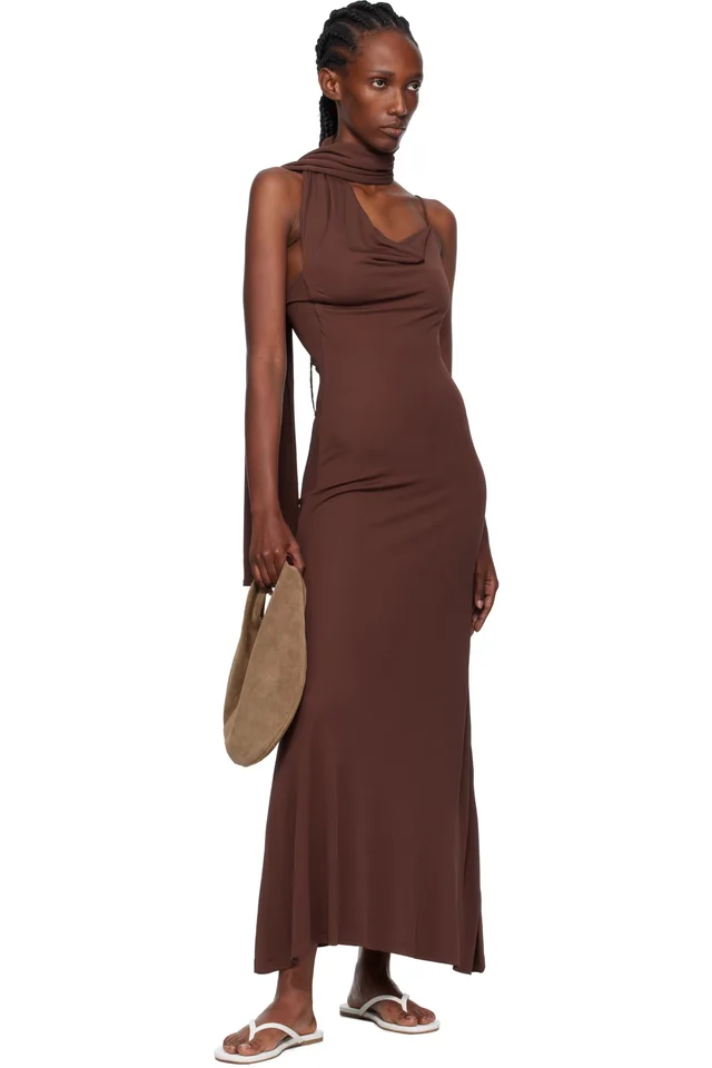 Aya Muse Burgundy Wisp Maxi Dress, photo 4 of 4 from SSENSE