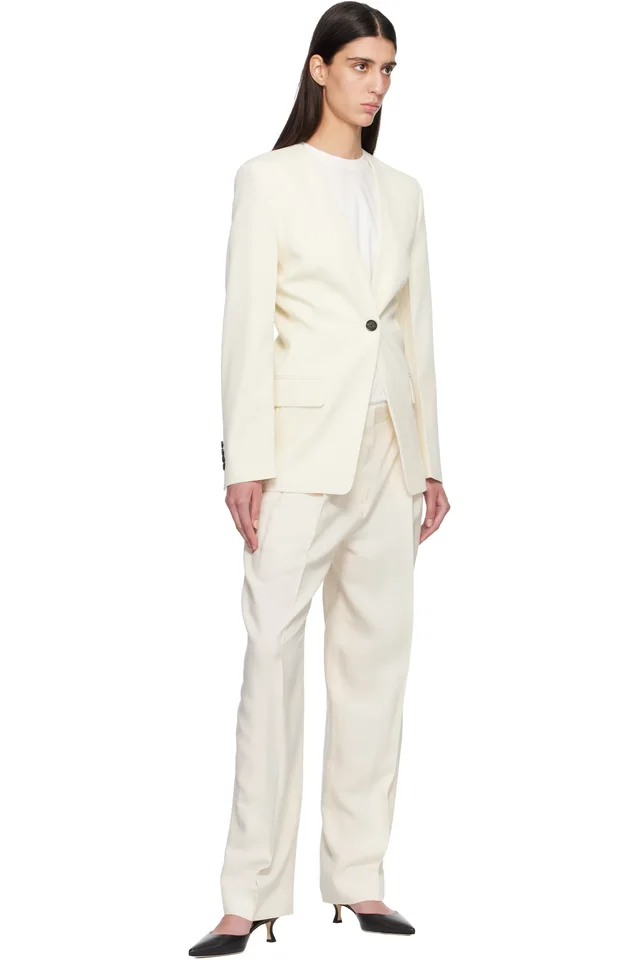 TOTEME Off White Slouch Blazer, photo 4 of 4 from SSENSE