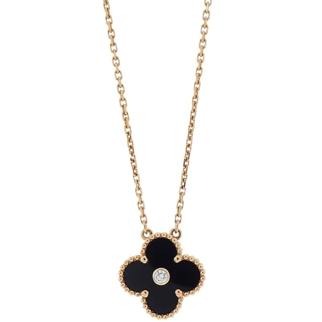 Van Cleef & Arpels Vintage Alhambra Necklace Limited Onyx Au750 Jewelry from AMORE Vintage Tokyo