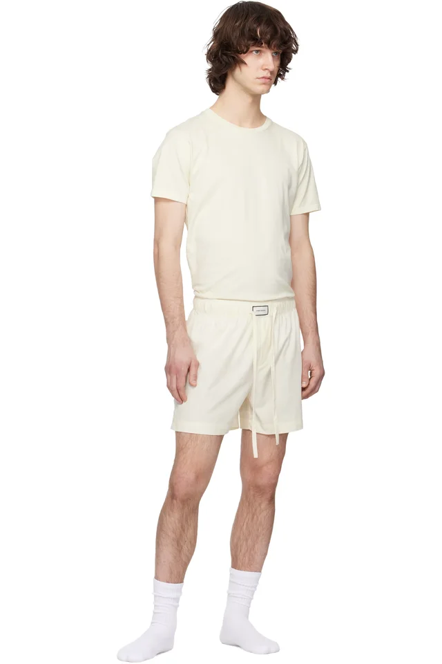 Entire Studios Off-White Pajama Shorts, photo 4 of 4 from SSENSE